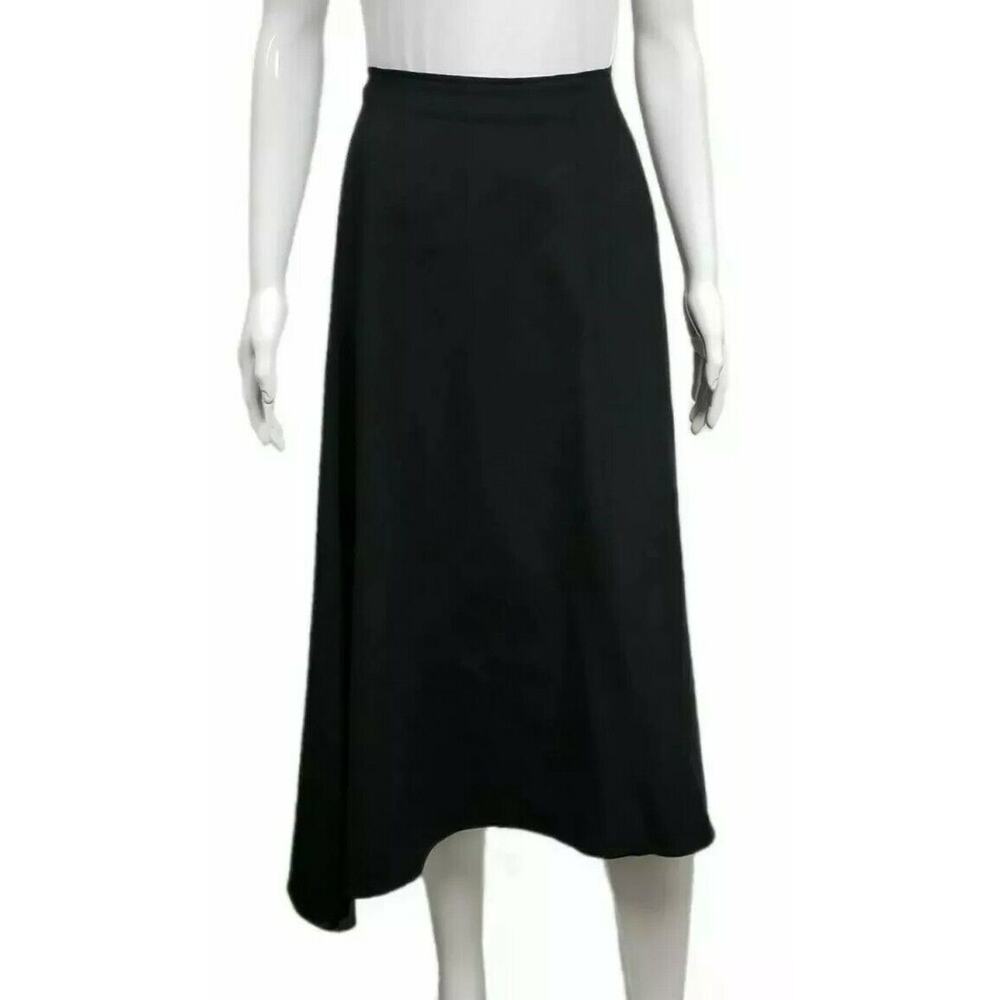DOROTHEE SCHUMACHER Black Look Sharp Asymmetrical A-Line Midi Skirt Size M